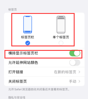 波密iPhone授权维修分享Safari浏览器如何切换标签栏位置 